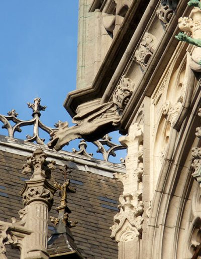 Gárgolas de la Maison du Roi (Bruselas, Bélgica).