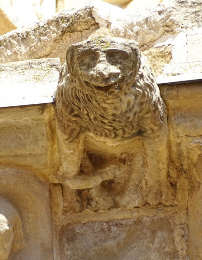 Gárgola de la Iglesia de Santa María la Mayor de Valderrobres (Teruel). Es un animal real: un león.