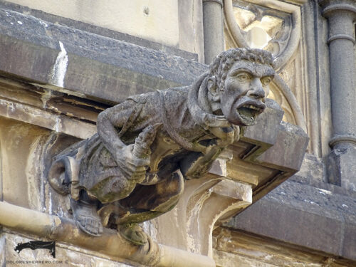 Gárgola de la Catedral de María Inmaculada (Vitoria). Es una figura humana.