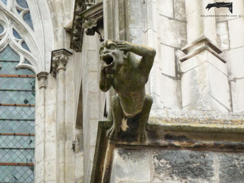 Gárgola de la Catedral de Tours (Francia). Es un antropomorfo con gesto muy expresivo.