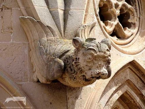 Gargoyle of Palma de Mallorca Cathedral. It is an animal monster.
