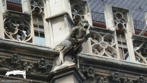 Gárgola del Nuevo Ayuntamiento de Múnich (Alemania). Es un animal real: un simio.